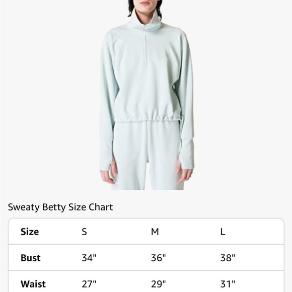 Sweaty Betty Light Blue Quarter-Zip Pullover - Picture 4 of 10
